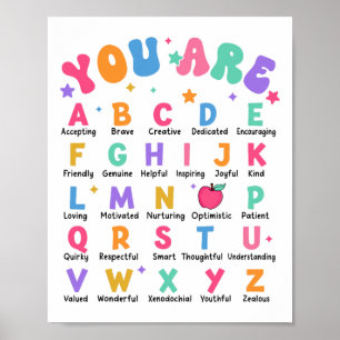 Poster Vous êtes des lettres Alphabet Apprendre Abcs Insp
