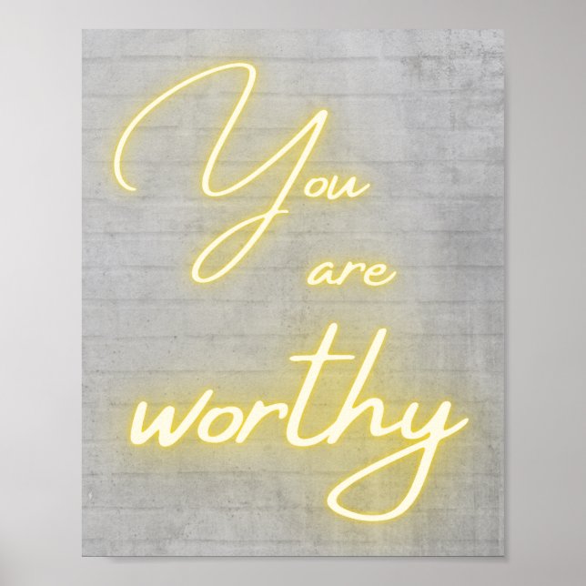 Poster Vous êtes digne de la calligraphie néon (Devant)