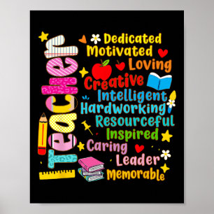 Poster Vous êtes enseignant dédié motivé retour à l'école