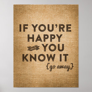 Poster Vous Êtes Heureux De Partir Burlap