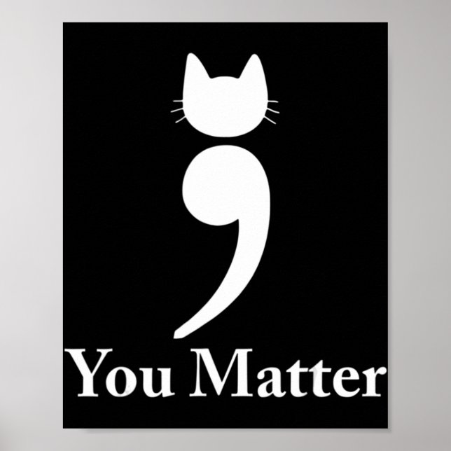 Poster Vous êtes important chat Suicide Prévention sensib (Devant)