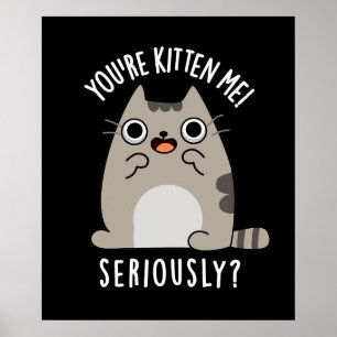 Poster Vous êtes Kitten Me Sérieusement Drôle Chat Pun Da