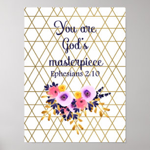 Poster Vous êtes le chef-d'oeuvre de Dieu Bible Verse