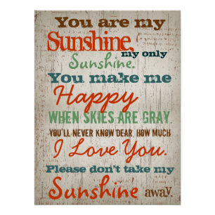 Poster Vous êtes ma chanson Sunshine pour enfants