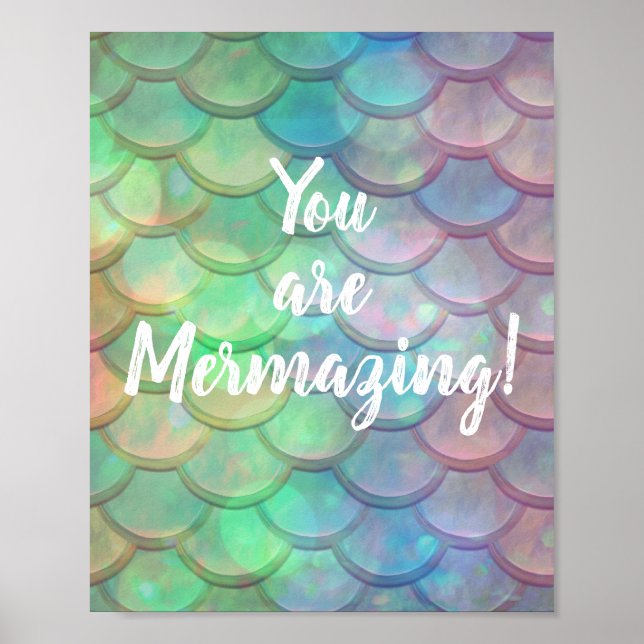 Poster Vous êtes Mermazing Mermaid Inspirational Citation (Devant)