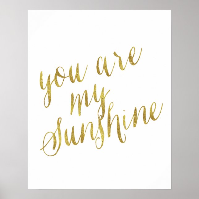 Poster Vous Êtes Mon Citation Sunshine Faux Gold Foil Spa (Devant)