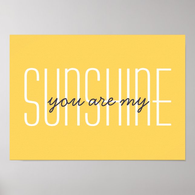 Poster Vous Êtes Mon Citation Sunshine Jaune Clair Décora (Devant)