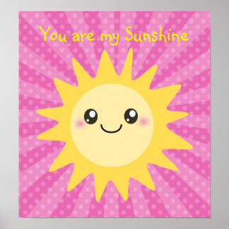 Poster Vous êtes mon soleil dans le rose chaud