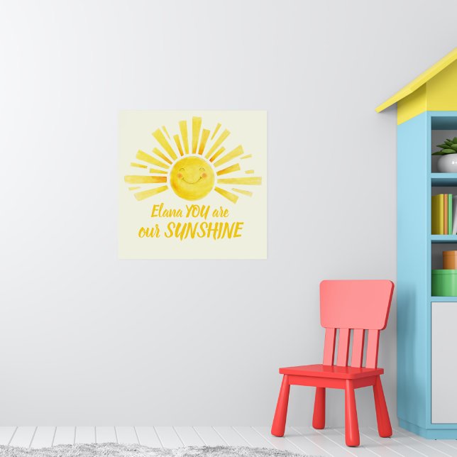 Poster Vous êtes notre soleil souriant jaune coutume sole (Pépinière 1)