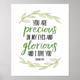 Poster Vous êtes Précieux dans mes yeux2 - Ésaïe 43:4