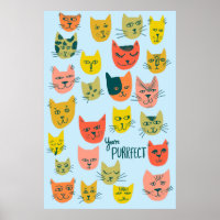 Vous êtes Purrfect ! Illustration de chats fous co