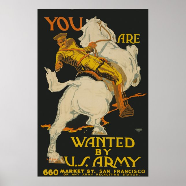 Poster Vous Êtes Recherché Par L'Armée (Devant)