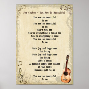 Poster Vous Êtes Si Belle Chanson Lyrique Vintage Print