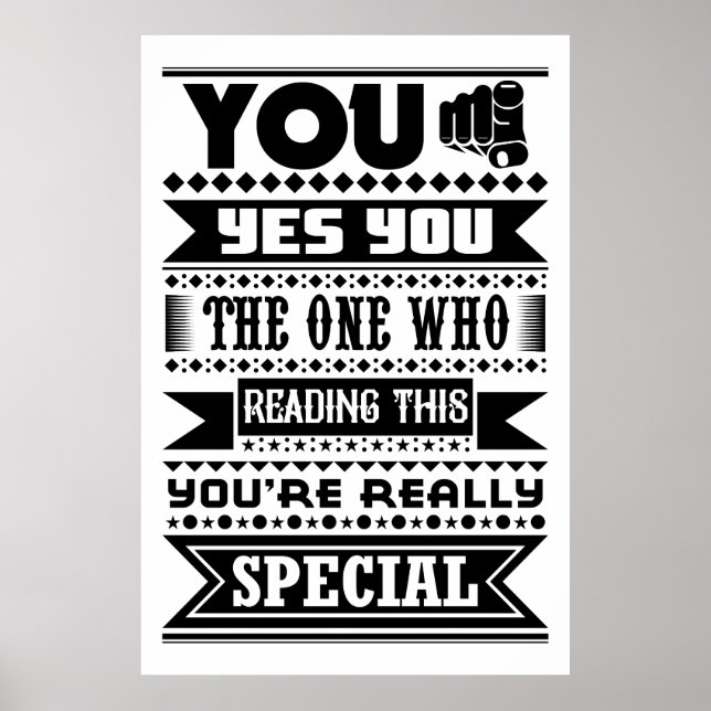 Poster Vous Êtes Spécial (Citation Motivationnelle) (Devant)