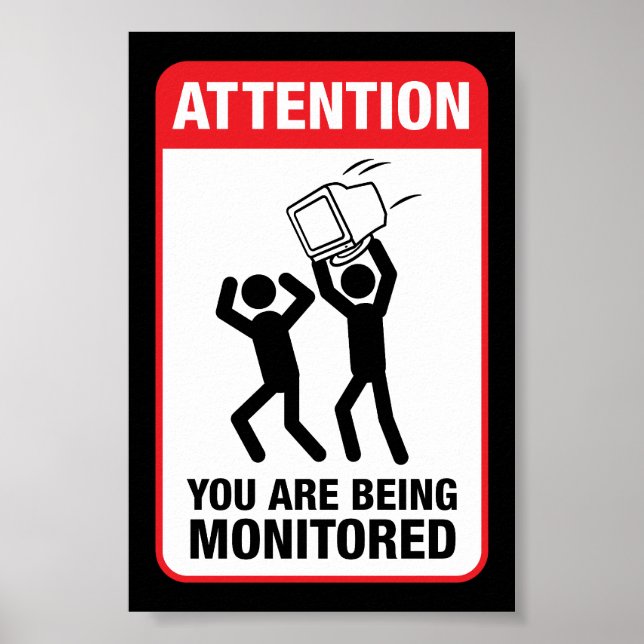 Poster Vous Êtes Surveillé - Humour De Bureau (Devant)