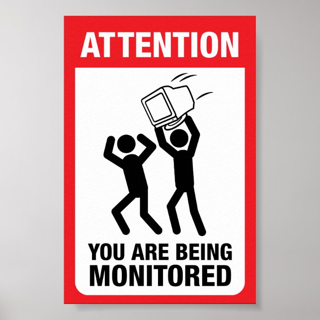 Poster Vous Êtes Surveillé - Humour De Bureau (Devant)