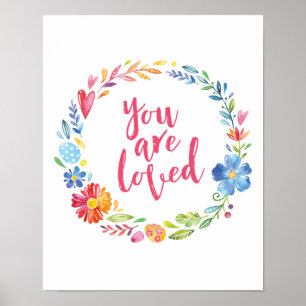 Poster Vous êtes tellement adoré imprimé fleuri coloré