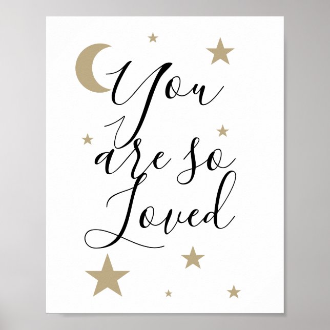 Poster Vous êtes tellement aimé lune et étoiles pépinière (Devant)
