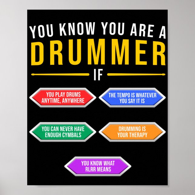 Poster Vous Êtes Un Drummer Si Drummer Musicien (Devant)
