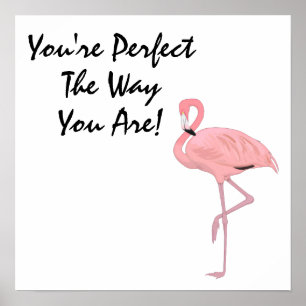 Poster Vous êtes une affirmation d'acceptation de flamant