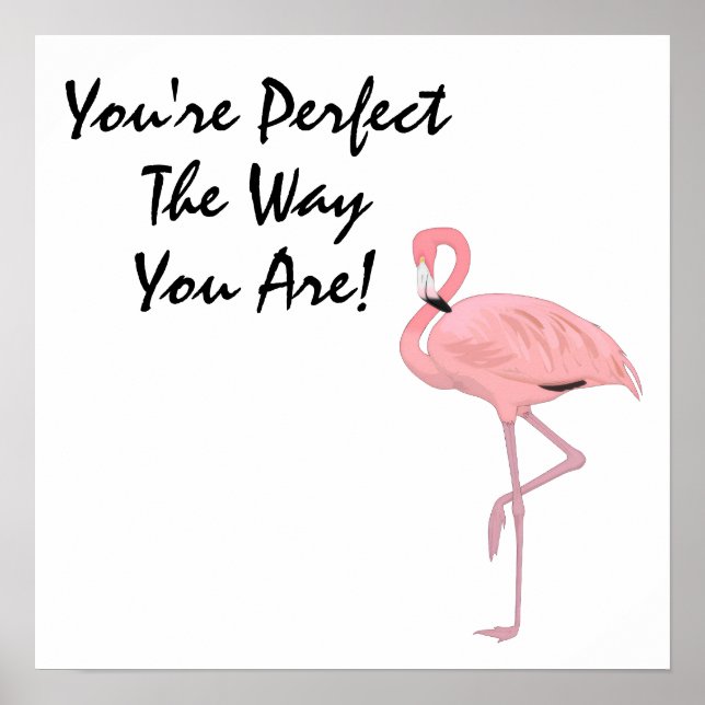 Poster Vous êtes une affirmation d'acceptation de flamant (Devant)