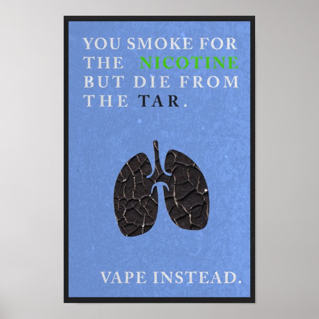 Poster Vous fumez pour la nicotine mais mourrez du goudro (Devant)