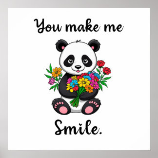 Poster Vous me faites sourire Panda mignon