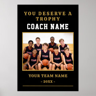Poster Vous méritez un entraîneur de trophée Photo Basket