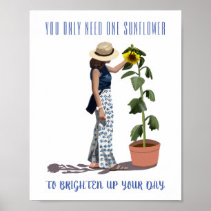 Poster Vous n'avez besoin que d'une motivation tournesol
