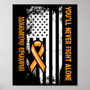 Poster Vous ne lutterez jamais seul Cancer du Sang Leukem