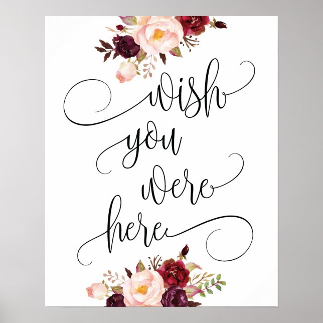 Poster Vous nous manquez ici panneau de table de mariage  (Devant)