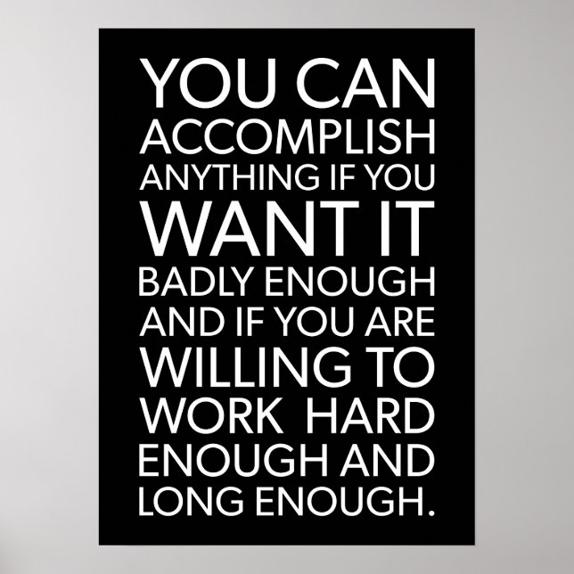 Poster Vous Pouvez Accomplir Tout - Réussite Motivationne (Devant)