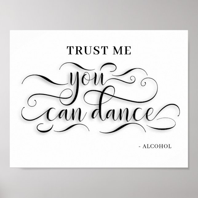 Poster Vous Pouvez Danser Mariage Dance Signe (Devant)