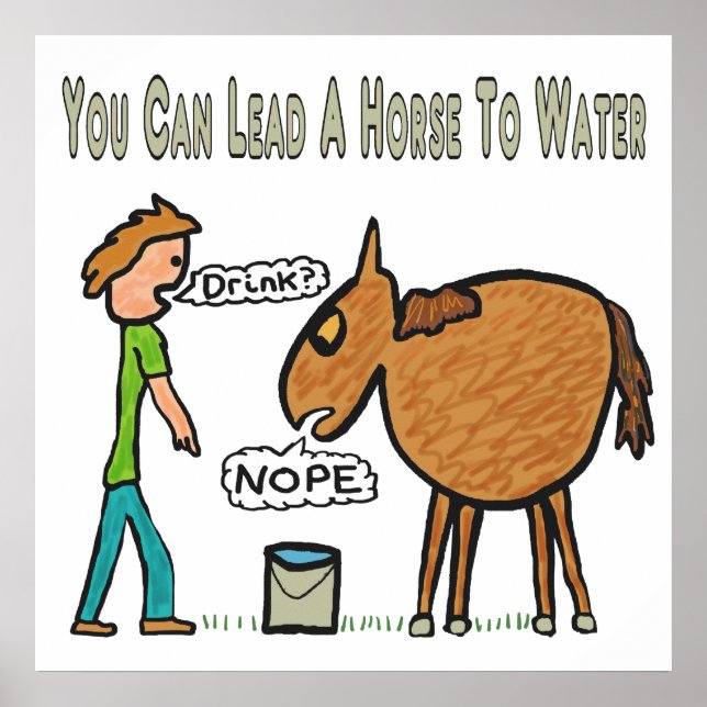 Poster Vous Pouvez Mener Un Cheval À L'Eau (Devant)