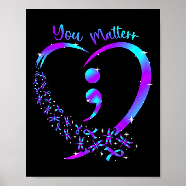 Poster Vous Problème - Prévention du suicide Turquoise Pu (Devant)