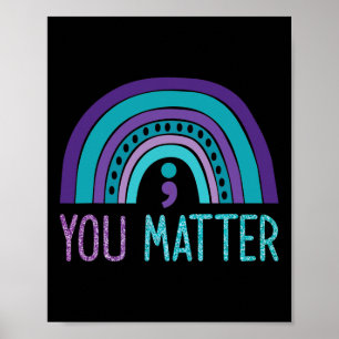 Poster Vous Problème Semicolon Suicide Prévention Purple