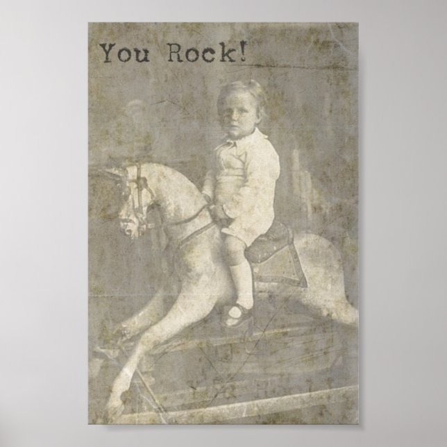 Poster Vous, Rock ! Cheval enfant et Rocking (Devant)
