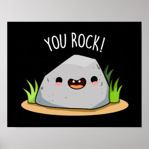 Poster Vous Rock Funny Géologie Pun Dark BG