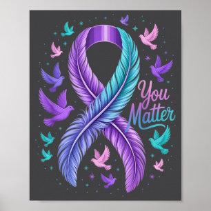 Poster Vous Ruban Papillon Sensibilisation au Suicide Fem