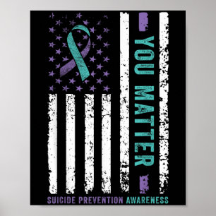 Poster Vous Ruban Sarcelle & Violet Prévention du Sui