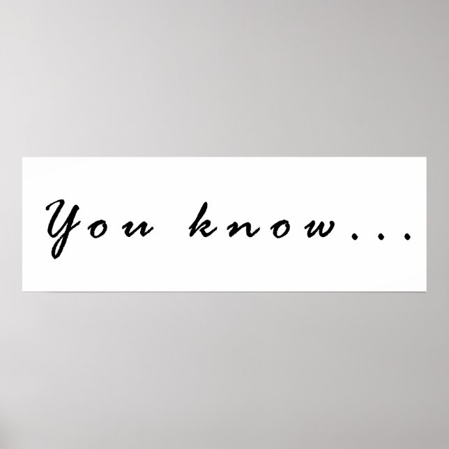 Poster Vous savez... (Devant)