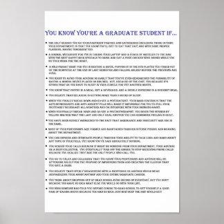 Poster Vous savez que vous êtes un étudiant diplômé Si...