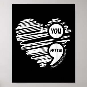 Poster Vous Semicolon Heart Mois de la sensibilisation à 