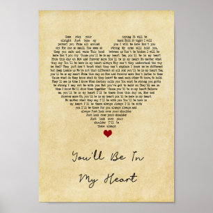 Poster Vous serez en mon poème lyrique vintage de chanson