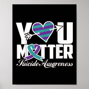 Poster Vous Suicide Sensibilisation Violet Et Turquoise R