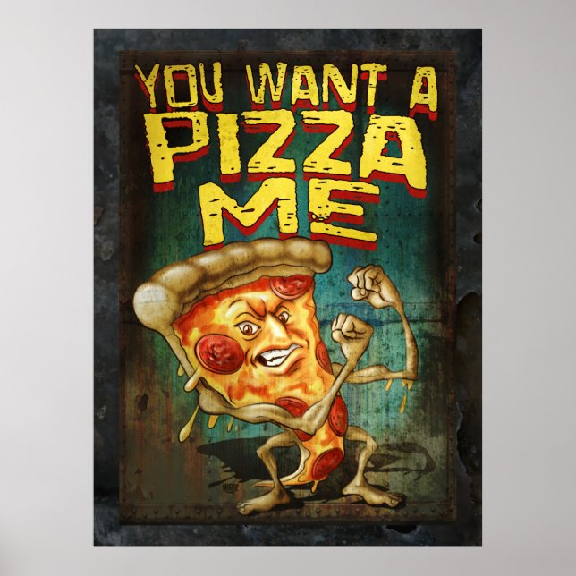 Poster Vous voulez une pizza moi (Devant)