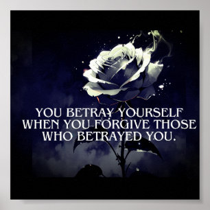 Poster "Vous vous trahissez - Citation Rose foncée sur la