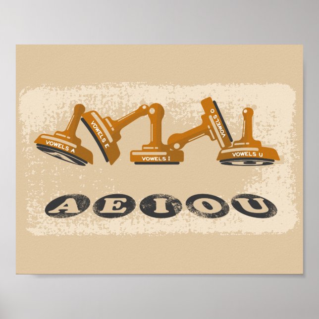 Poster Vowels AEIOU (Devant)