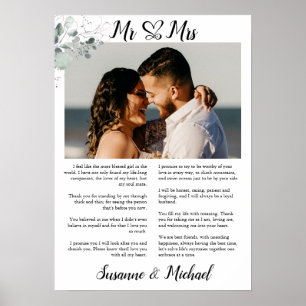 Poster Vows mariage avec photo, Vows Mariage Imprimer Cad
