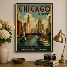 Voyage à Chicago Illinois Vintage